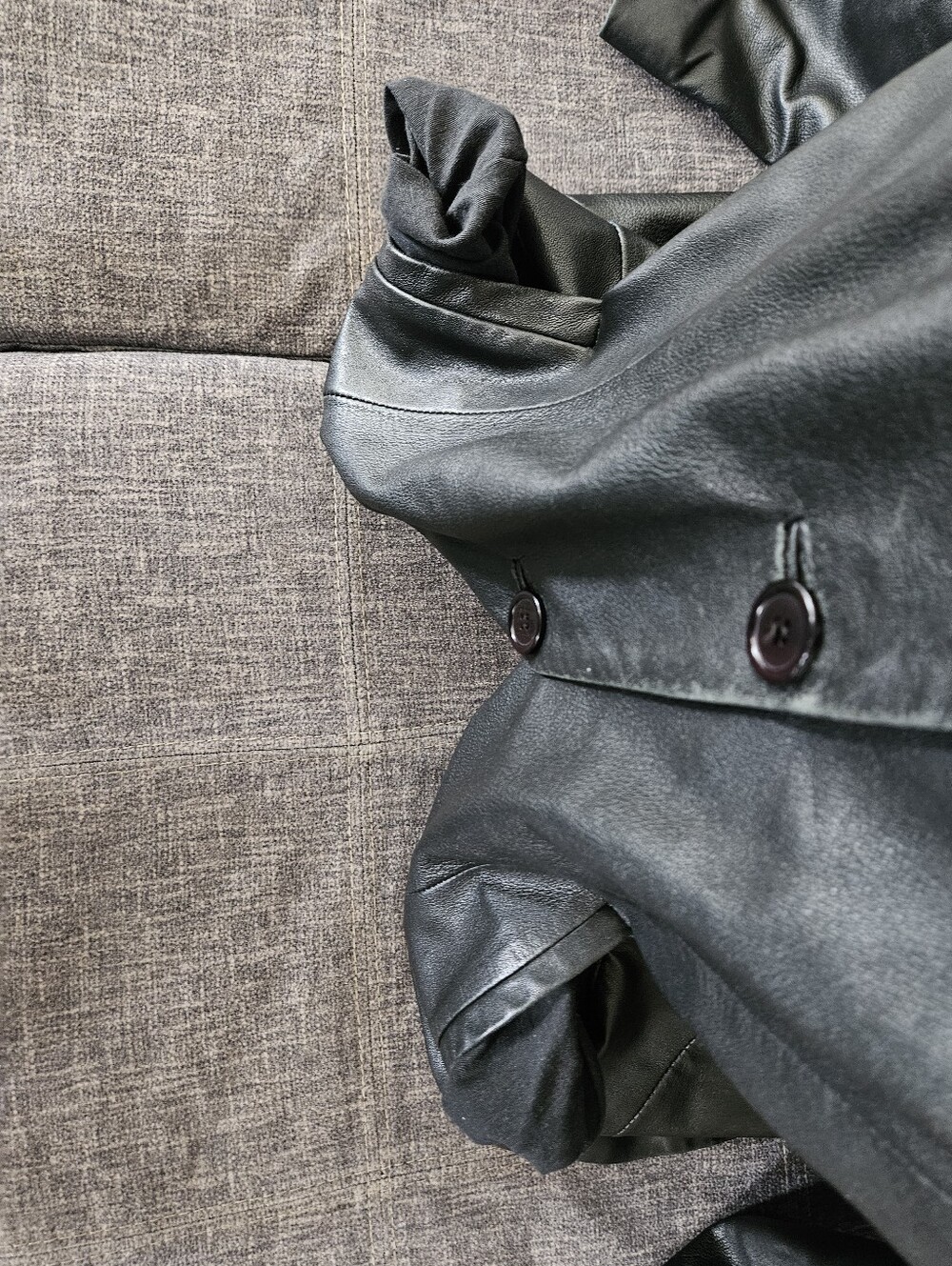 Vintage Beardmore Black Leather button-up Jacket. 21ptp - Picture 7 of 14